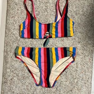 Woman’s, L, rainbow striped bikini. Made by Ocean Gear. Never worn.
